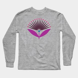 Art deco fan flower in purple Long Sleeve T-Shirt